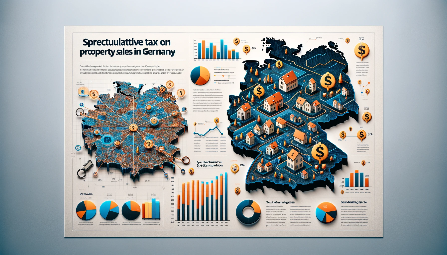 DALL·E 2024-02-12 14.25.24 - Create a wide infographic that visually represents the speculative tax on property sales in Germany, suitable for an article. The image should include