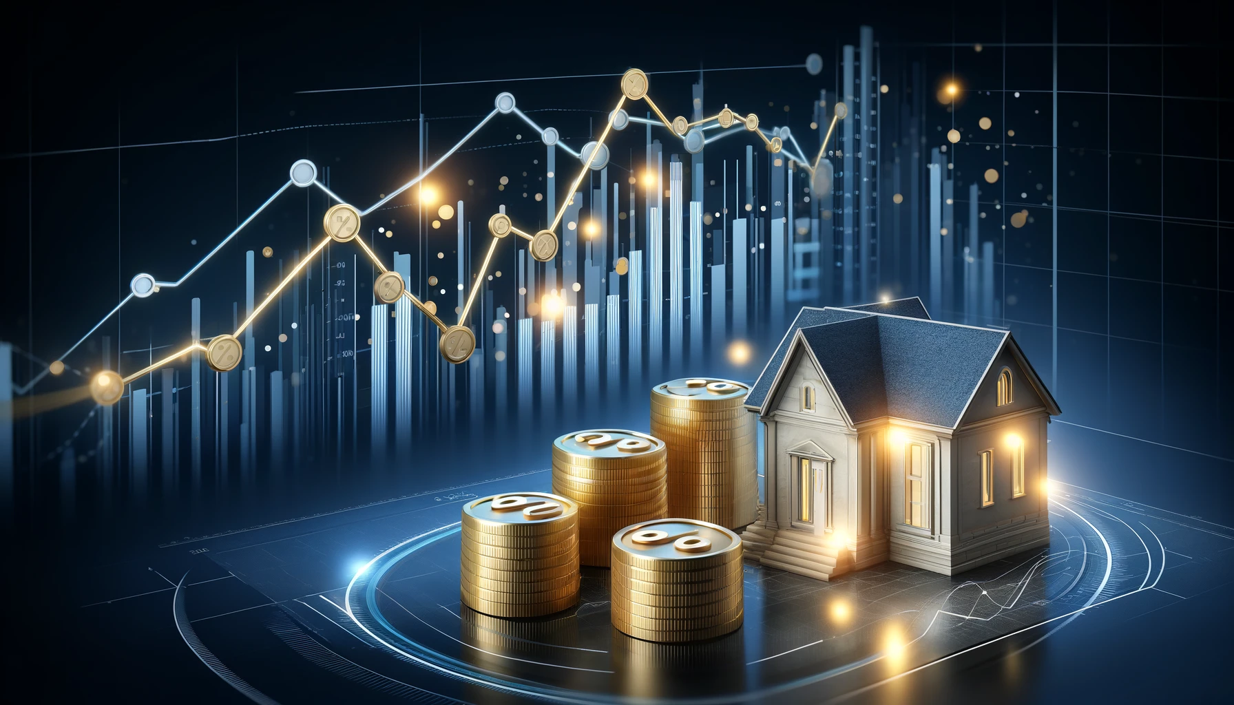 DALL·E 2024-04-08 10.56.33 - Design a wide-format image that combines the concept of financial investment trends with the real estate market. The image should feature a backdrop o