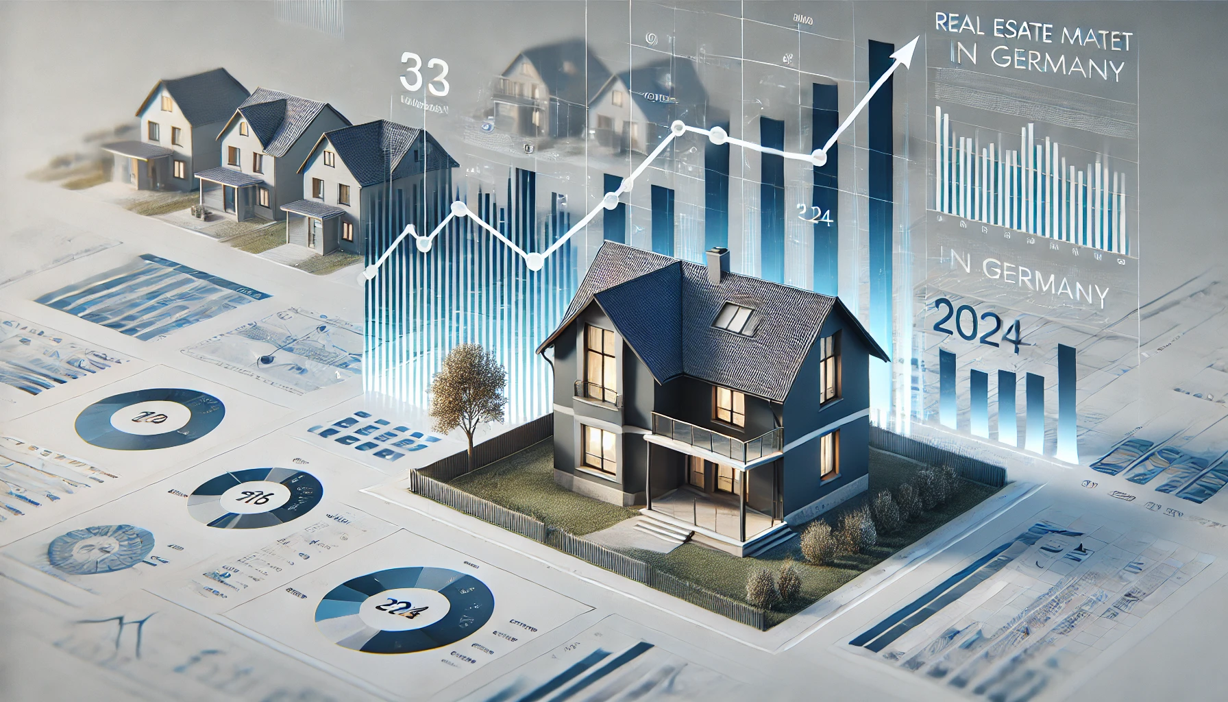DALL·E 2024-08-11 12.03.09 - A horizontal cover design for a news article titled 'Real Estate Market Trends in Germany'. The cover should include key elements such as an upward gr