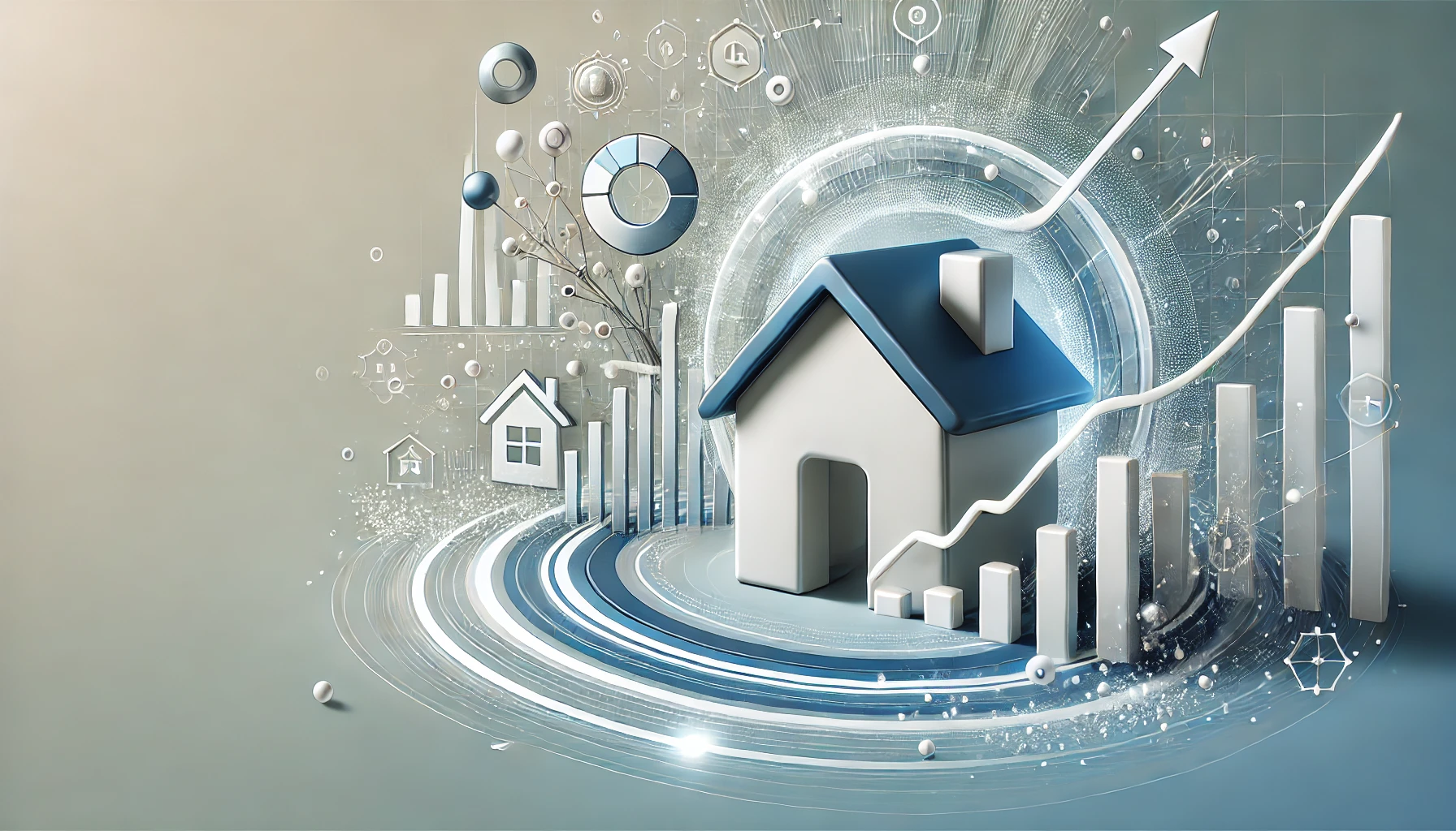 DALL·E 2024-11-09 08.48.53 - A wide, modern and visually appealing cover image for an article about mortgage interest rate trends and the recovering housing loan market, without a