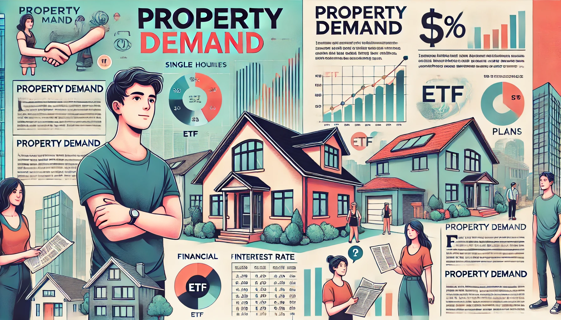 DALL·E 2024-07-19 15.14.42 - A horizontal cover design for an article titled 'Property Demand.' The cover should feature a modern, clean design with a blend of relevant imagery_ y